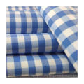 Comfortable Cotton Nylon Spandex Blue Plaid Uniform Fabric